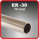 Polished stainless steel tailpipe 1 x 70mm round rolled