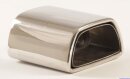 Polished stainless steel tailpipe 1 x 80x140mm trapeze