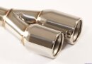 Polished stainless steel tailpipe 2 x 80mm round rolled shifted