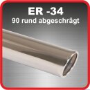 Endrohr Edelstahl poliert 1 x 90mm rund abgeschrägt...