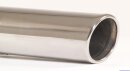 Polished stainless steel tailpipe 1 x round rolled slanted