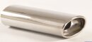 Polished stainless steel tailpipe 1 x 90x115mm oval rolled slanted