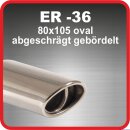 Endrohr Edelstahl poliert 1 x 80x105mm oval...