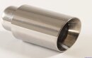 Polished stainless steel tailpipe 1 x 85mm round slanted with edge