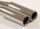 Polished stainless steel tailpipe 2 x 80mm round rolled