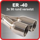 Polished stainless steel tailpipe 2 x 90mm round straight...