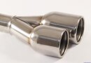 Polished stainless steel tailpipe 2 x 90mm round straight...