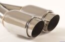Polished stainless steel tailpipe 2 x 75mm GP
