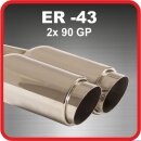 Polished stainless steel tailpipe 2 x 90mm GP