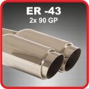 Endrohr Edelstahl poliert 2 x 90mm GP