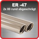 Endrohr Edelstahl poliert 2 x 80mm rund gebördelt...