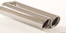 Polished stainless steel tailpipe 2 x 80mm round rolled...