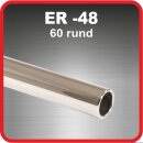 Polished stainless steel tailpipe 1 x 60mm round rolled