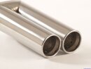 Polished stainless steel tailpipe 2 x 60mm round rolled