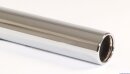 Polished stainless steel tailpipe 1 x 80mm round rolled