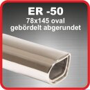 Endrohr Edelstahl poliert 1 x 78x145mm oval geb&ouml;rdelt abgerundet