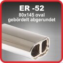 Endrohr Edelstahl poliert 1 x 80x145mm oval geb&ouml;rdelt abgerundet