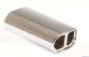 Polished stainless steel tailpipe 1 x 80x145mm oval...