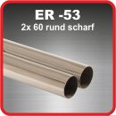 Endrohr Edelstahl poliert 2 x 60mm rund scharfkantig