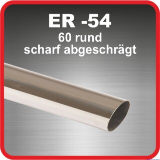Polished stainless steel tailpipe 1 x 60mm round sharp-edged slanted