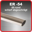 Endrohr Edelstahl poliert 1 x 60mm rund scharfkantig abgeschr&auml;gt