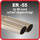 Endrohr Edelstahl poliert 2 x 60mm rund scharfkantig...