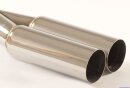 Polished stainless steel tailpipe 2 x 70mm round sharp