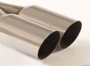 Polished stainless steel tailpipe 2 x 76mm round sharp-edged slanted