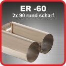 Endrohr Edelstahl poliert 2 x 90mm rund scharfkantig