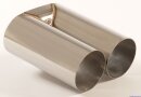Polished stainless steel tailpipe 2 x 90mm round sharp