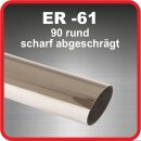 Endrohr Edelstahl poliert 1 x 90mm rund scharfkantig...