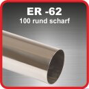 Endrohr Edelstahl poliert 1 x 100mm rund scharfkantig