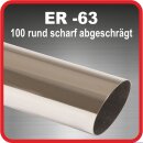 Endrohr Edelstahl poliert 1 x 100mm rund scharfkantig...