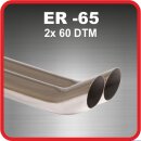 Polished stainless steel tailpipe 2 x 60mm DTM