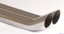 Polished stainless steel tailpipe 2 x 60mm DTM