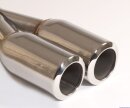 Polished stainless steel tailpipe 2 x 80mm round straight...