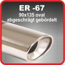 Endrohr Edelstahl poliert 1 x 90x135mm oval...