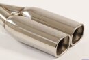 Polished stainless steel tailpipe 2 x 75x90mm square rolled