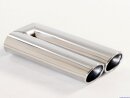 Polished stainless steel tailpipe 2 x 70x85mm oval rolled...