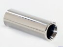 Polished stainless steel tailpipe 1 x 100mm round straight wide rolled edge