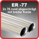 Endrohr Edelstahl poliert 2 x 76mm rund schräg...