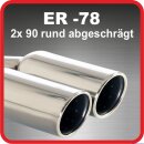 Polished stainless steel tailpipe 2 x 90mm round rolled...