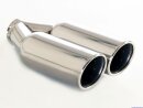 Polished stainless steel tailpipe 2 x 90mm round rolled...