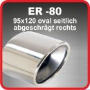 Endrohr Edelstahl poliert 1 x 95x120mm oval seitlich...