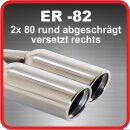 Endrohr Edelstahl poliert 2 x 80mm rund abgeschrägt...