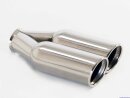 Polished stainless steel tailpipe 2 x 80mm round rolled...