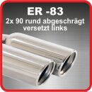 Endrohr Edelstahl poliert 2 x 90mm rund abgeschrägt...