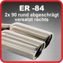 Endrohr Edelstahl poliert 2 x 90mm rund abgeschrägt...