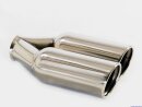 Polished stainless steel tailpipe 2 x 90mm rund rolled...