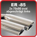 Polished stainless steel tailpipe 2 x 70x90mm oval rolled...